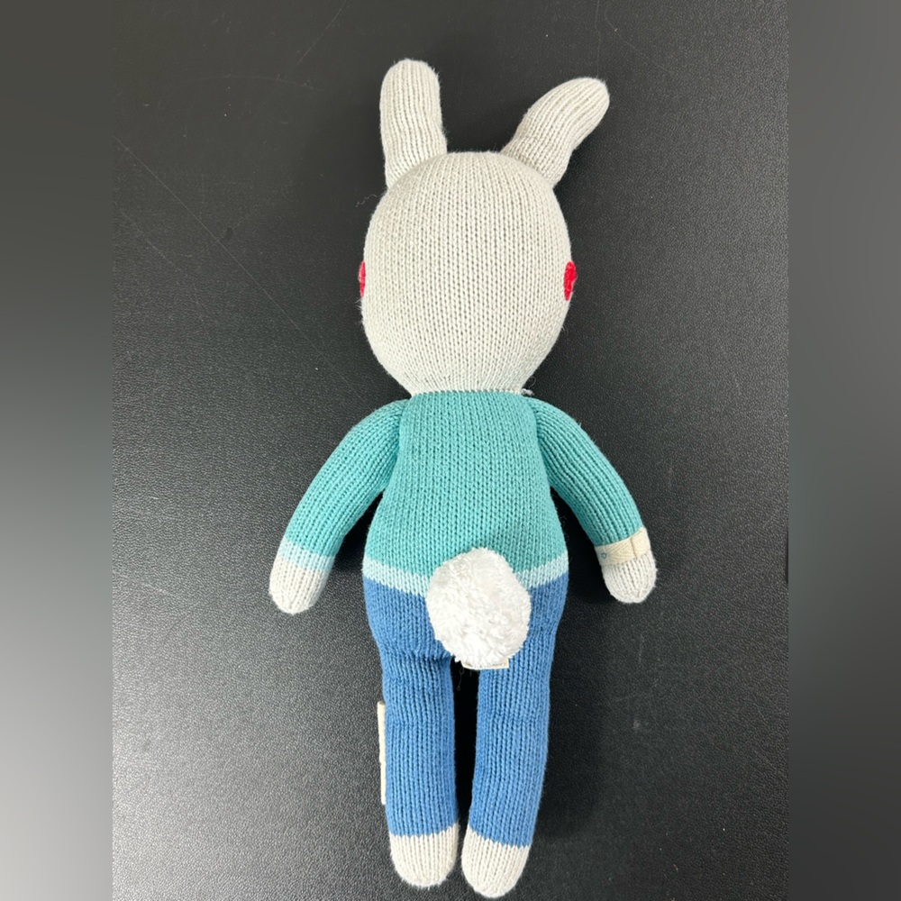 15” CUDDLE + KIND Benedict The Bunny Hand Knit Doll - Picture 2 of 4